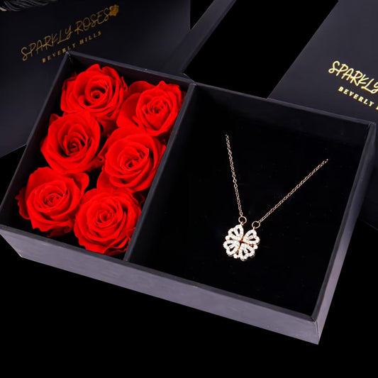 Clover Heart Necklace Gift Set
