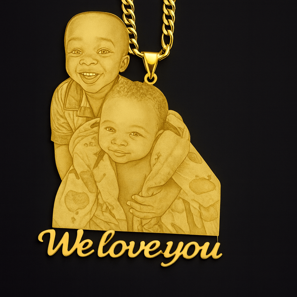 Engraved Photo & Name Necklace