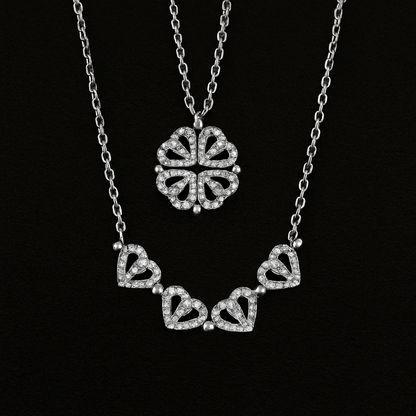 Clover Heart Necklace Gift Set