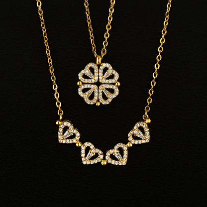 Clover Heart Necklace Gift Set