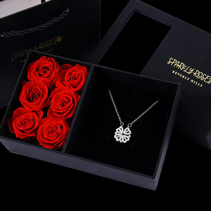 Clover Heart Necklace Gift Set