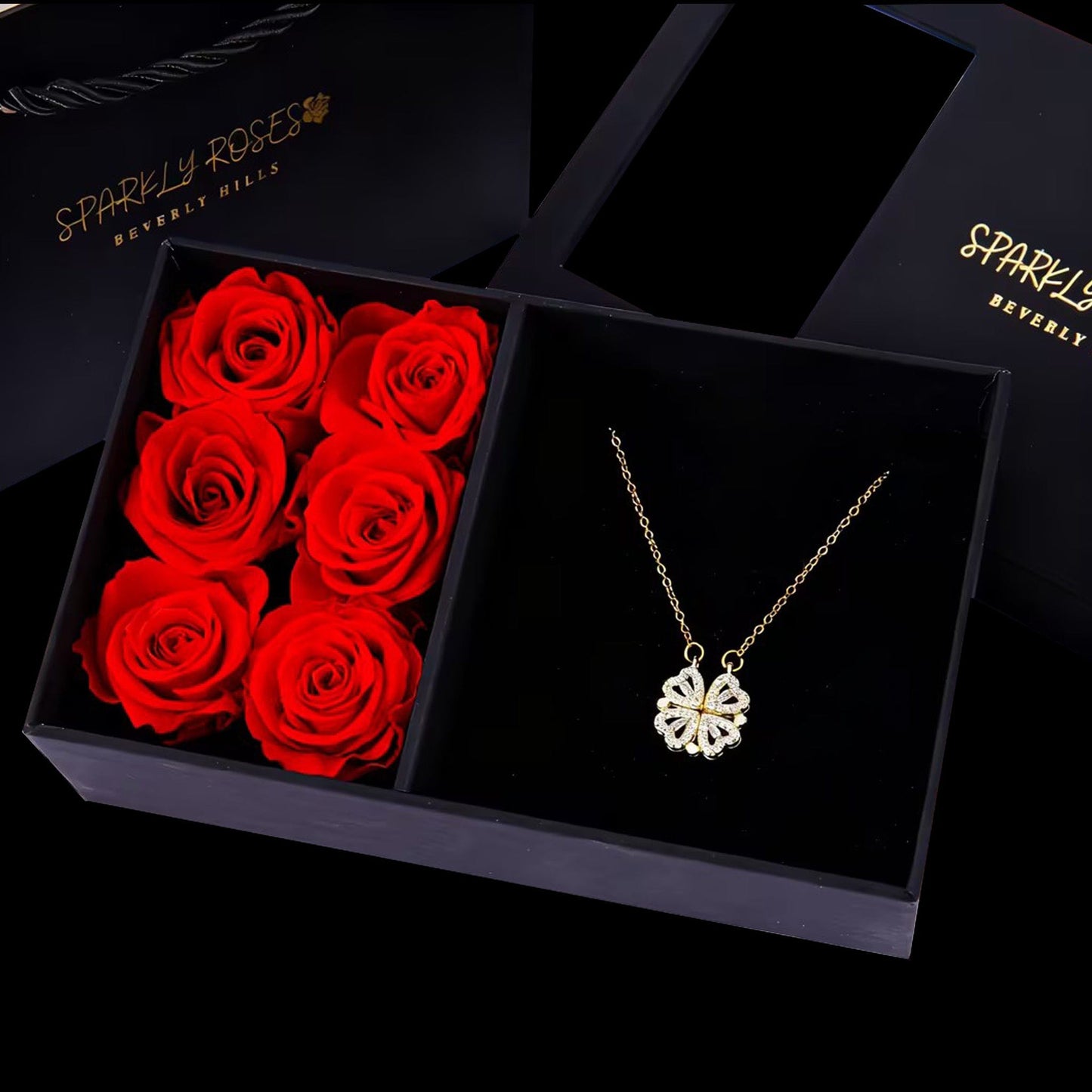 Clover Heart Necklace Gift Set