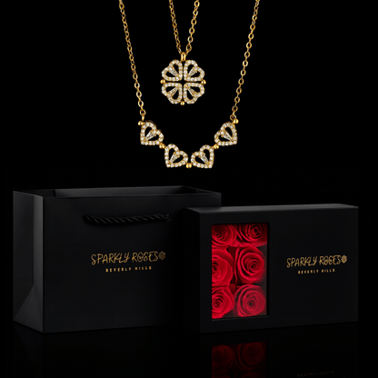 Clover Heart Necklace Gift Set