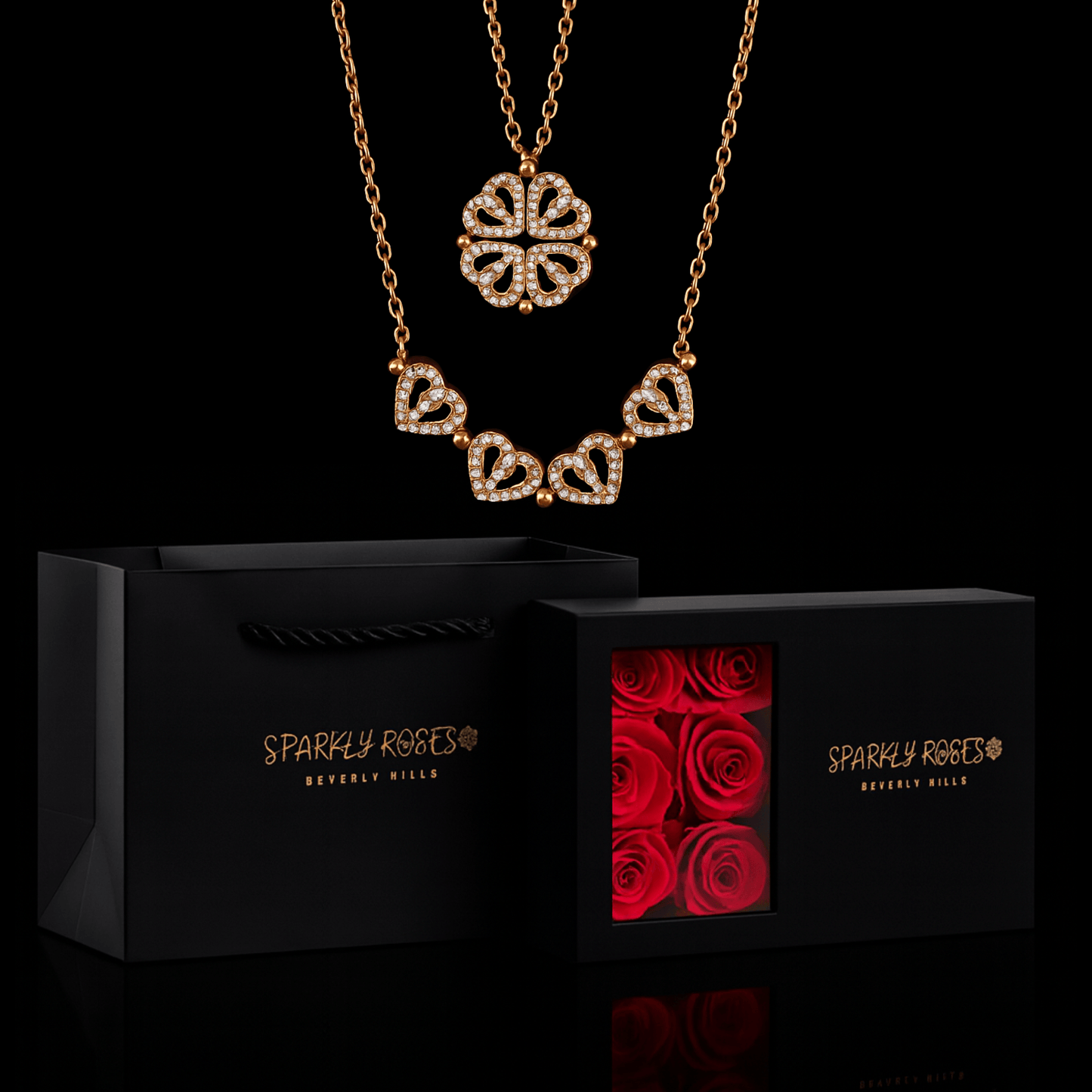 Clover Heart Necklace Gift Set