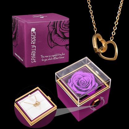 Eternal Rose Box With Engraved Necklace