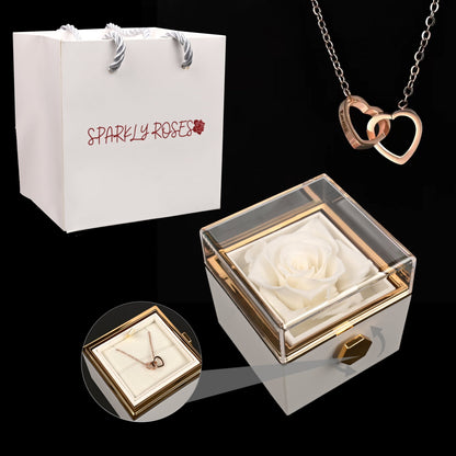 Eternal Rose Box With Engraved Necklace
