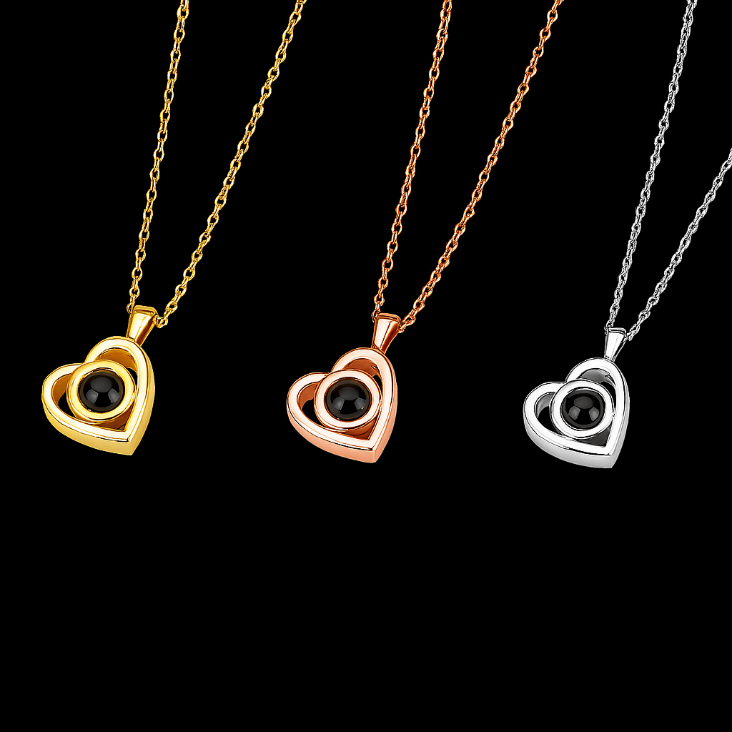 Picture Heart Necklace Gift Set