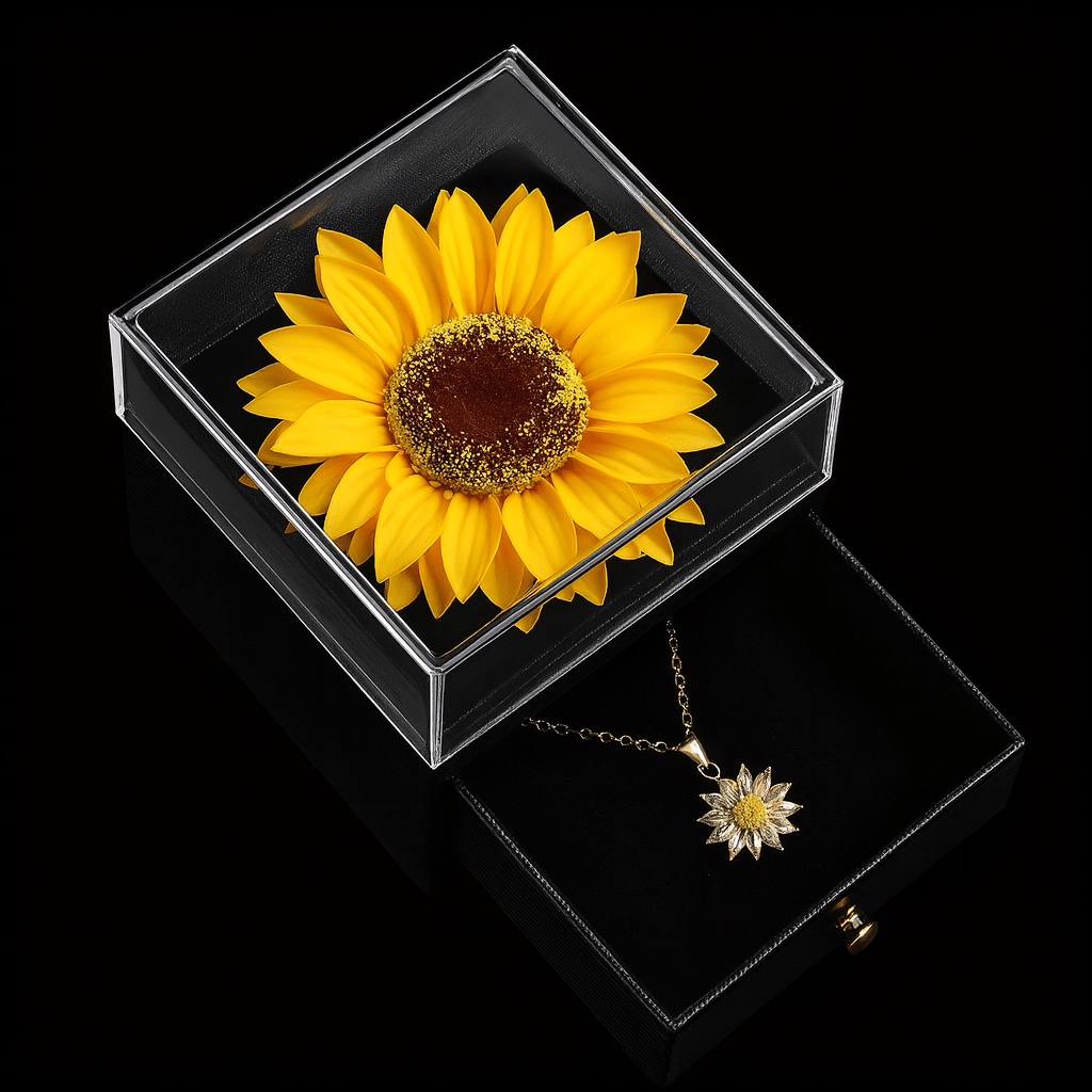 Sunflower Box & Necklace